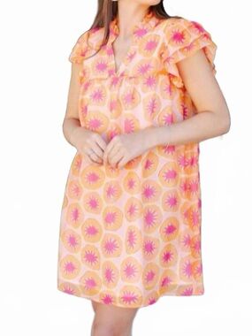 Michelle McDowell Kiwi Kiss Orange Scarlet Dress XL EUC